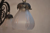 Elegant small 1920's French wrought iron chandelier