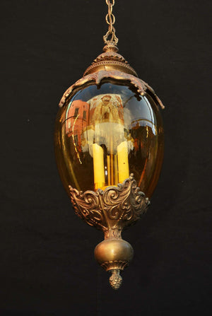 Sexy 1960's Amber Glass Light