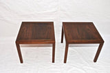 Beautiful Pair of Harvey Probber Side Tables, Made of Rosewood and Brass Inlaid