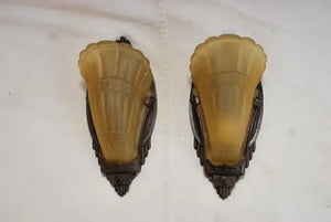 Elegant pair of Art Deco sconces