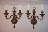Elegant large 1920's brass sconces