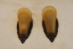 Elegant pair of Art Deco sconces