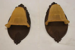 Elegant pair of Art Deco sconces
