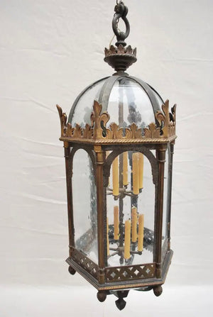 Rare and Very large bronze/cast iron lantern
