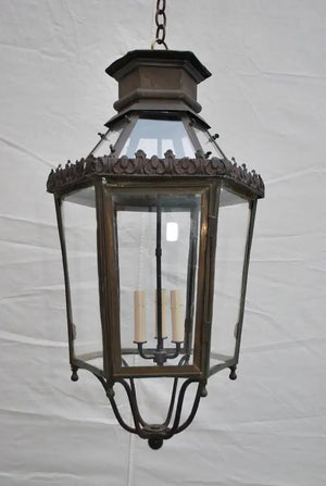 Elegant French 1920's brass lantern