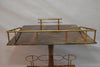 Elegant 1960's goat skin bar cart design by Aldo Tura