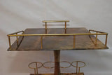 Elegant 1960's goat skin bar cart design by Aldo Tura