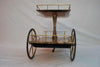 Elegant 1960's goat skin bar cart design by Aldo Tura