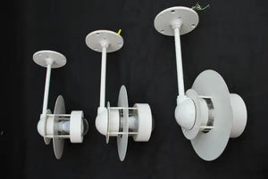 Elegant set of three 1970's outdoor sconces design by Louis Poulsen