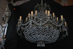 Rare large 1920's beads/crystals chandelier