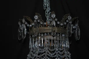 Rare large 1920's beads/crystals chandelier