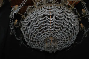 Rare large 1920's beads/crystals chandelier