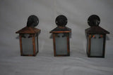 Set of three turn of the century copper outdoor sconces