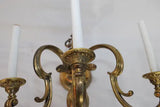 Rare Pair of Large 1920's brass sconces ( it is a set of three )