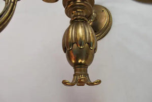 Rare Pair of Large 1920's brass sconces ( it is a set of three )