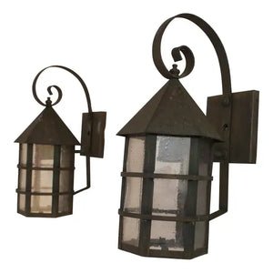 Pair of 1940's brass outdoor sconces