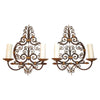 Rare pair of French 1920' wrought iron sconce