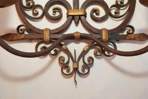 Rare pair of French 1920' wrought iron sconce