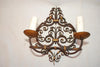 Rare pair of French 1920' wrought iron sconce