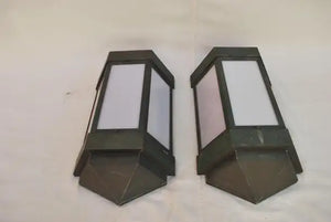 Rare large pair of Art deco out door copper sconces