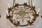 Rare French 1920's bronze chandelier