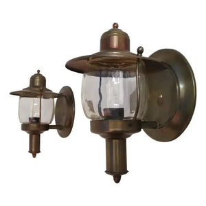 Cute little pair of 1940's brass outdoor sconces