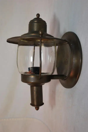 Cute little pair of 1940's brass outdoor sconces