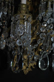 Rare large pair of French brass and crystals sconces