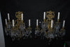 Rare large pair of French brass and crystals sconces