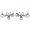 Rare large pair of French wrought iron sconces