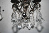 Elegant pair of Italian 1920's bronze/crystals sconces