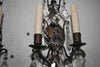 Elegant pair of Italian 1920's bronze/crystals sconces