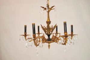 Elegant 1940's brass chandelier from Spain