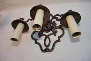 Elegant pair of French 1920's wrought iron sconces