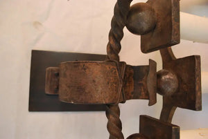 Rare large French 1920's wrought iron sconces