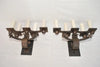 Rare large French 1920's wrought iron sconces
