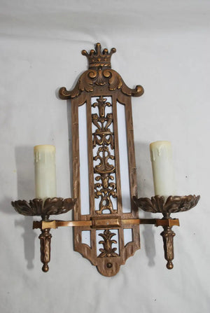 Beautiful and rare Large 1920's bronze sconces