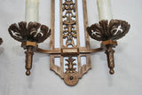 Beautiful and rare Large 1920's bronze sconces