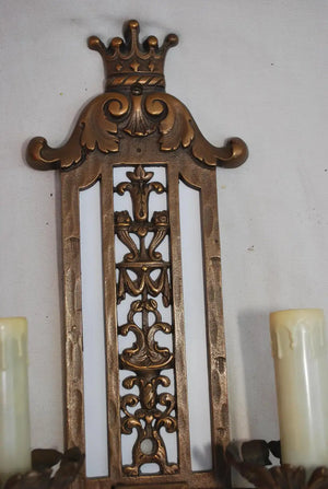 Beautiful and rare Large 1920's bronze sconces