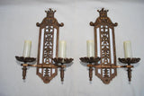 Beautiful and rare Large 1920's bronze sconces