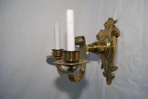 Elegant pair of brass sconces, English style