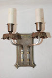Rare set of six 1920's brass and silver sconces