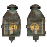 Pair of 1940's brass outdoor sconces ( we have another pair but bigger )