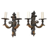 A beautiful large and rare 1920's French wrought iron sconces