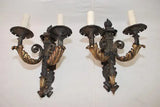 A beautiful large and rare 1920's French wrought iron sconces
