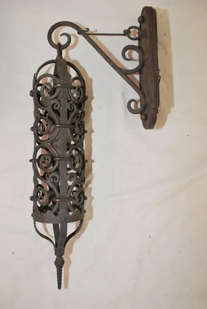 Elegant pair of 1940's brass outdoor sconces