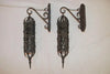 Elegant pair of 1940's brass outdoor sconces