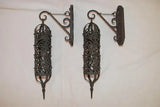 Elegant pair of 1940's brass outdoor sconces
