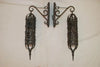 Elegant pair of 1940's brass outdoor sconces