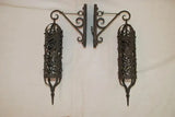 Elegant pair of 1940's brass outdoor sconces